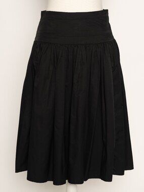 Y2K Vintage French Connection Black Bubble Pleated Midi Skirt Women's Size 6